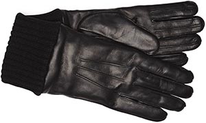 J.Press Deerskin with Wool Cuff-Black men's gloves: US$195.