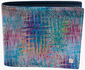 Tateossian Graffiti Wallet in Blue and a Multicoloured Pattern Leather: €335.