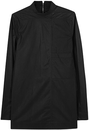 Rick Owens Black coated cotton men's shirt : £1,155.