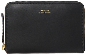 Sandqvist Britt Leather wallet. Space for cash and coins. 16 card slots. YKK metal zipper closure: €129.