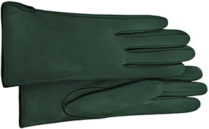 Forzieri Forest Green Calf Leather Women's Gloves w/Silk Lining.