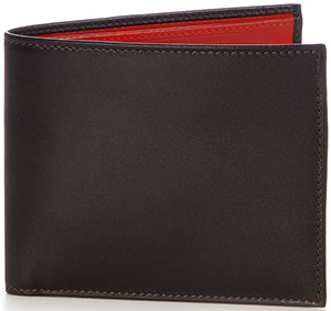 Mark Cross Bi-Fold Wallet Bi-Color Calfskin Black/Red: US$395.