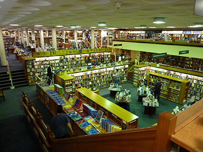 The Norrington Room of Blackwell's Bookshop, 48-51 Broad Street, Oxford OX1 3BQ, England, U.K.