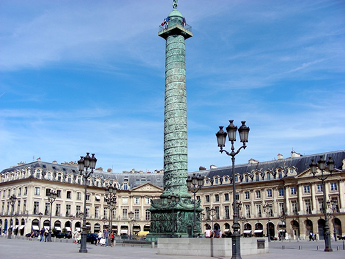 Place Vendôme in Paris by Hardouin-Mansart completed on April 7, 1699.