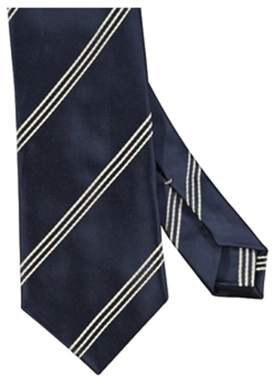 Udeshi Triple Wide Stripe Mogador Silk Tie: £105.