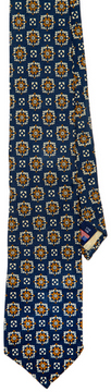 Holland & Sherry Navy Square Print Tie: US$175.