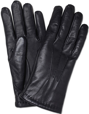 Turnbull & Asser Cashmere Lined Black Men's Leather Gloves: €185.