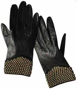 Yves Saint Laurent Women's Black Leather Gloves: €190.