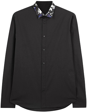 Markus Lupfer Black floral collar cotton men's shirt: £195.