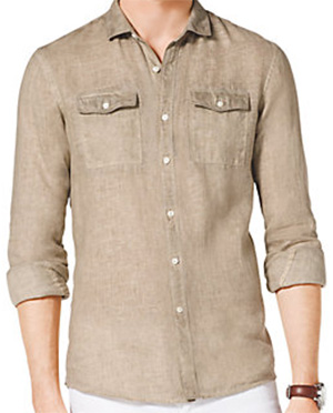 Michael Kors Two-Pocket Linen Men's Shirt: US$175.