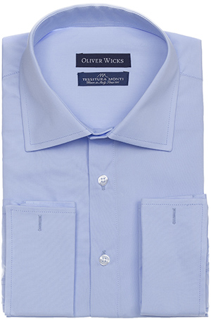 Oliver Wicks men's spy wear light blue poplin shirt: US$139.