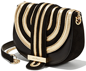 Salvatore Ferragamo Mini Wave Flap Shoulder Bag: US$2,100.