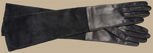 Trussardi Women's Long silk-lined gloves. Material: suede and nappa.