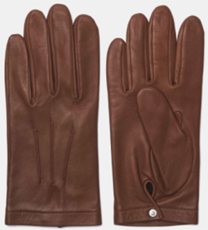 Façonnable men's leather gloves with silk lining: US$225.