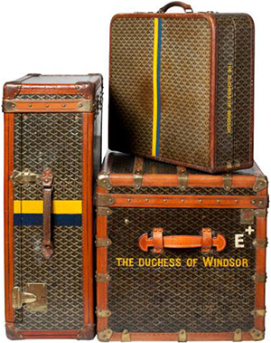 Goyard bespoke luggage made for the Duchess of Windsor.