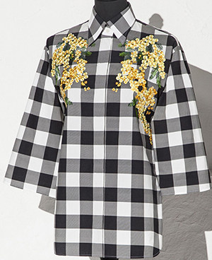 Dolce&Gabbana Vichy Print Women's Shirt With Mimosa Embroidery: US$2,495.