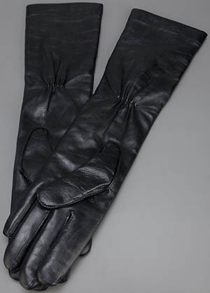 long leather gloves mens