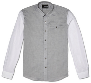 Bespoken Grey Contrast Shortpoint Men's Shirt: US$171.