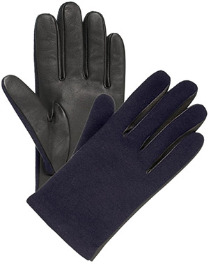 Lanvin Navy blue lambskin and jersey men's gloves: US$315.