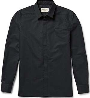 Public School Slim-Fit Mesh-Print Cotton and Silk-Blend Men's Shirt: US$350.