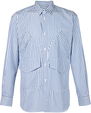 Comme des Garçons multi pocket striped men's shirt: US$595.