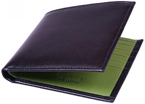 Sage Brown Black With Lime Green Two Tone Bill Fold: £65.