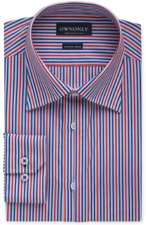 OwnOnly Business Blue, Red & White Stripe Shirt: US$69.