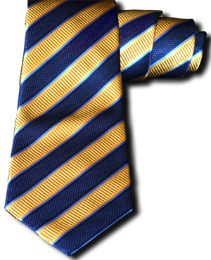 Carlo Franco Belpasso - Navy Blue and Gold Silk Striped Mogador silk: US$255.