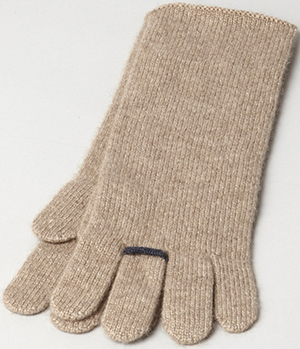 Oyuna Ring Cashmere Gloves In Taupe With Indigo: £75.