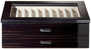 Agresti Polished Ebony Wood Pen Box.