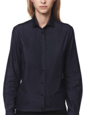 Alain Figaret Straight cut women's shirt in dark denim with shirt-front: €159.