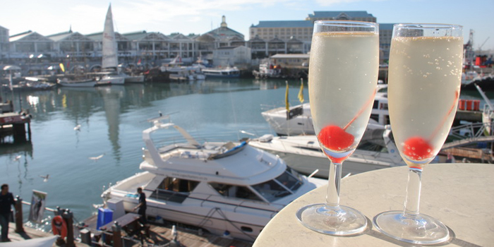 On the deck of the Alba Lounge at Pierhead, Victoria and Albert Waterfront, Cape Town 8002, South Africa.