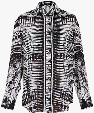 Balmain Tatoo Print Silk-Georgette Women's Shirt: €1,330.