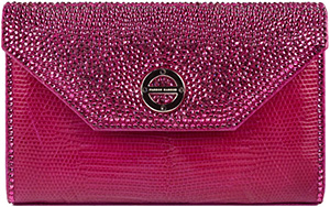 Farbod Barsum Fuchsia Ring Lizard Women's Bag with Swarovski Crystals.