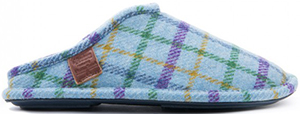 Bedroom Athletics Men's Charles Light Blue Check Harris Tweed Mule Slipper: £20.