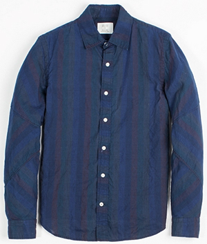 Billy Reid Maynard Blue Stripe men's shirt: US$245.