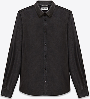 Saint Laurent Signature Yves Collar Shirt in Black Leather: US$3,150.