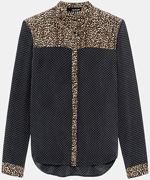 The Kooples Silk Blouse with a Blend of Dots Baby Leopard Prints: £185.