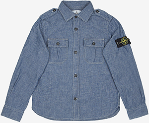 Stone Island Long Sleeve Chambray Shirt in Blue: £100.