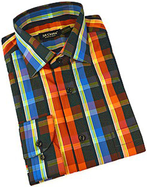 St. Croix Bold Plaid Long Sleeve Sport Shirt: US$198.