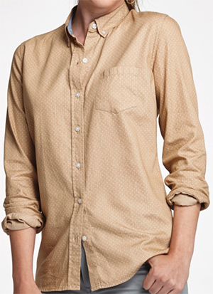 Johnston & Murphy Polka Dot Chambray Women's Shirt: US$108.