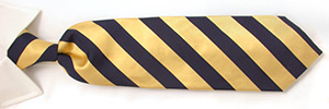 W.H. Taylor Shirtmakers Handmade Navy and Gold Regimental Stripe Silk Tie: £20.