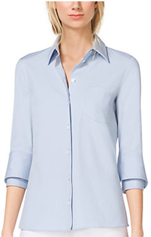 Michael Kors Double-Cuff Cotton-Poplin Women's Shirt: US$525.