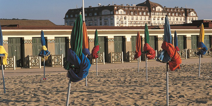 Deauville's Sandy Beach, Normandy, France.