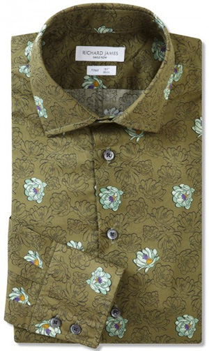 Richard James Fitted Khaki Desert Flower Men's Shirt: £255.