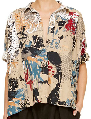 Donna Karan Rolled Sleeve Camp Women's Shirt: US$895.