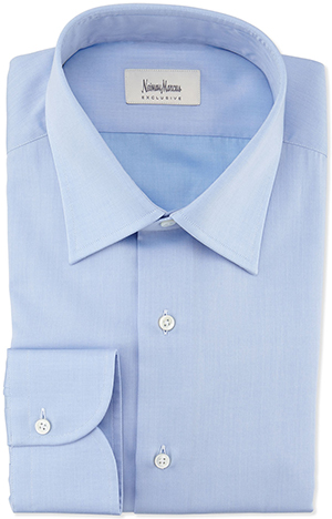 Neiman Marcus Textured Solid Dress Shirt, Blue: US$255.