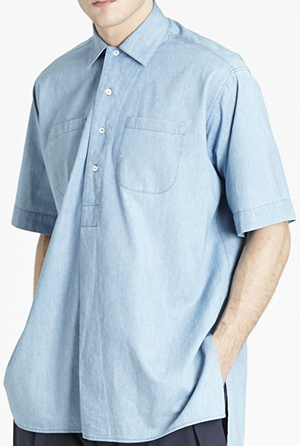 E. Tautz short sleeve overshirt in washed denim: £280.