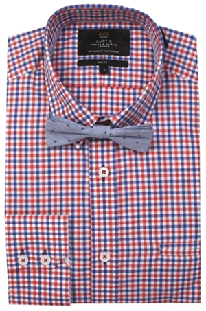 Hawes & Curtis Blue &ampM Red Grid Shirt: £59.