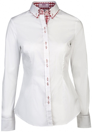 Hawes & Curtis Plain White Slim Fitted Shirt with Red Contrast Double Collar: £39.50.